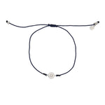 Bracelet tressé soleil argent 925 et zircon - BLEU MARINE