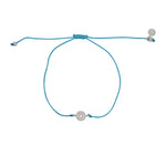 Bracelet tressé soleil argent 925 et zircon - TURQUOISE