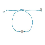 Bracelet tressé soleil argent 925 et zircon - TURQUOISE
