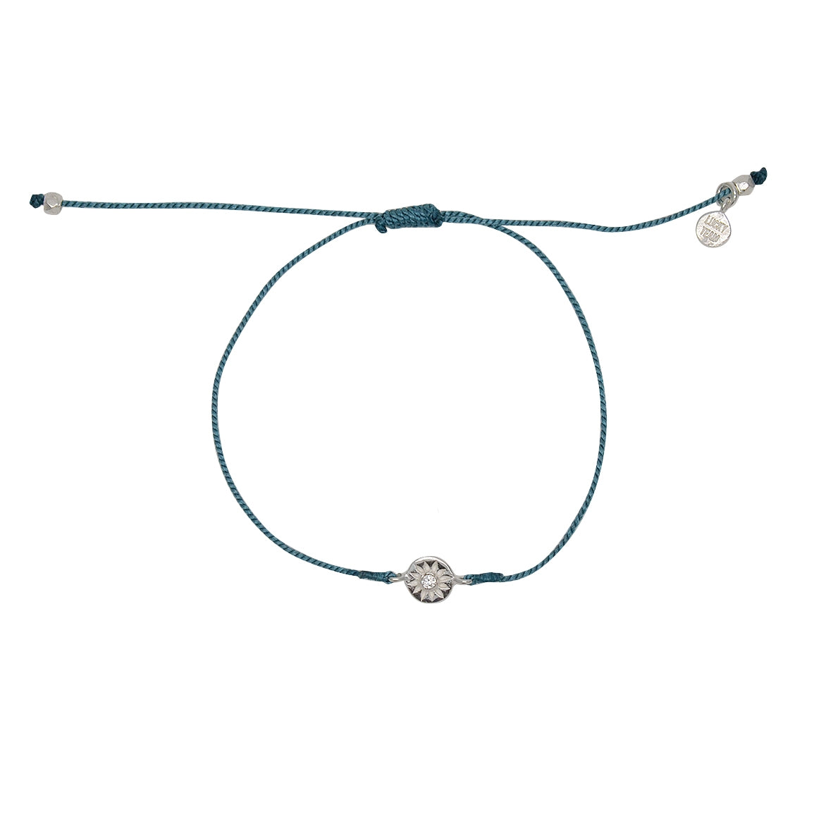 Bracelet tressé soleil argent 925 et zircon - BLEU JEAN