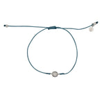 Bracelet tressé soleil argent 925 et zircon - BLEU JEAN