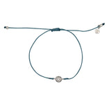Bracelet tressé soleil argent 925 et zircon - BLEU JEAN