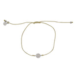 Bracelet tressé soleil argent 925 et zircon - BEIGE