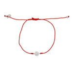 Bracelet tressé soleil argent 925 et zircon - ROUGE