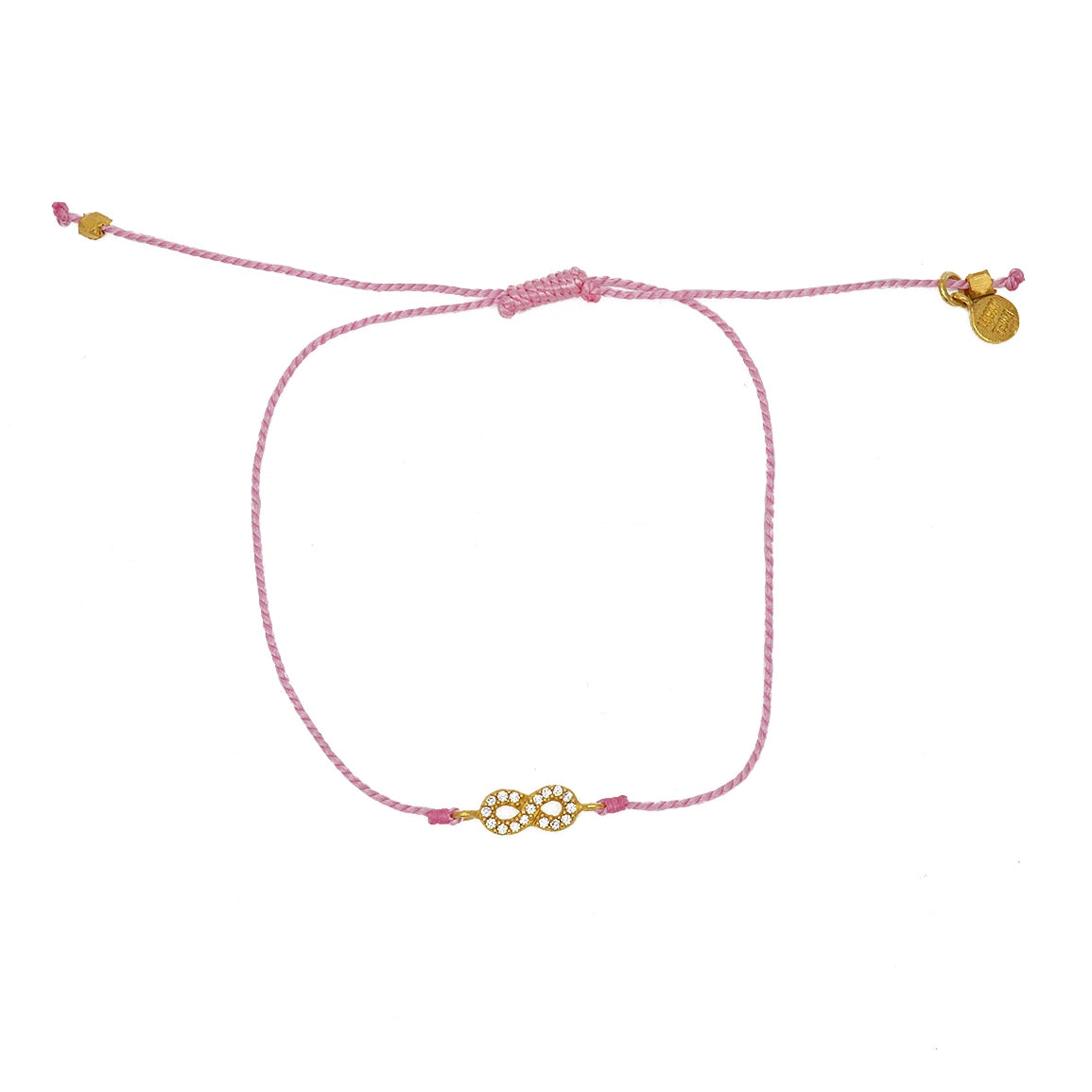 Bracelet tressé infini doré et zircons - ROSE