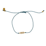 Bracelet tressé infini doré et zircons - BLEU JEAN