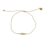Bracelet tressé infini doré et zircons - BEIGE