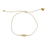 Bracelet tressé infini doré et zircons - BEIGE