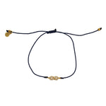 Bracelet tressé infini doré et zircons - BLEU MARINE