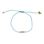 Bracelet tressé infini doré et zircons - TURQUOISE