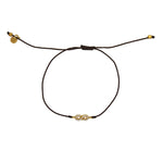 Bracelet tressé infini doré et zircons - CHOCOLAT