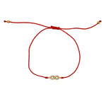 Bracelet tressé infini doré et zircons - ROUGE