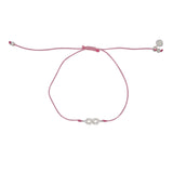 Bracelet tressé infini argent 925 et zircons - ROSE