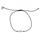 Bracelet tressé infini argent 925 et zircons - CHOCOLAT