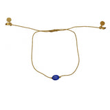 Bracelet tressé doré et lapis