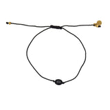 Bracelet tressé noir et onyx noire