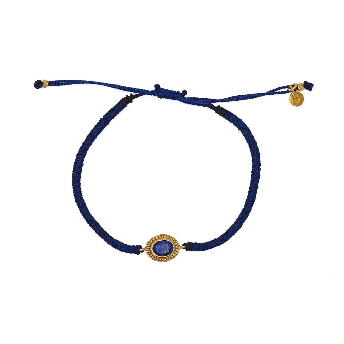 Bracelet tressé et pierre - BLEU MARINE & LAPIS