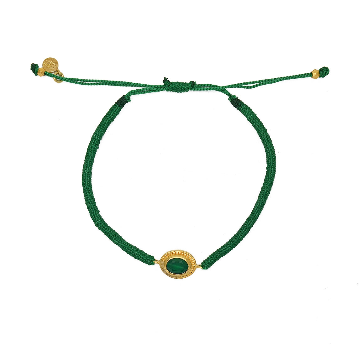 Bracelet tressé et pierre - VERT & ONYX VERTE