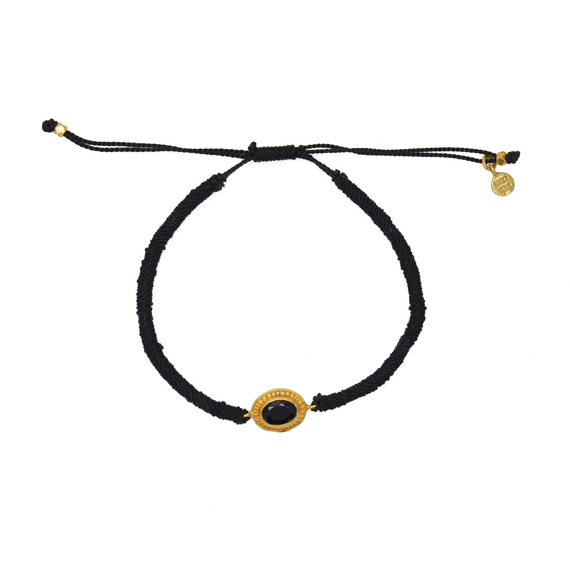 Bracelet tressé et pierre - NOIR & ONYX NOIRE