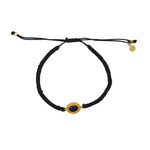 Bracelet tressé et pierre - NOIR & ONYX NOIRE