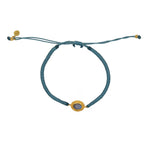 Bracelet tressé et pierre - BLEU JEAN & LABRADORITE