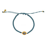 Bracelet tressé et pierre - BLEU JEAN & LABRADORITE