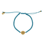 Bracelet tressé et soleil pierre - BLEU & PIERRE DE LUNE