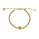Bracelet tressé et soleil pierre - DORÉ & LABRADORITE