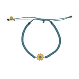 Bracelet tressé et soleil pierre - BLEU & LABRADORITE
