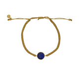 Bracelet tressé bleu jean et labradorite - DORÉ & LAPIS