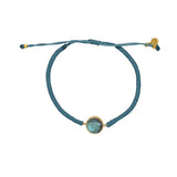 Bracelet tressé bleu jean et labradorite - BLEU JEAN &