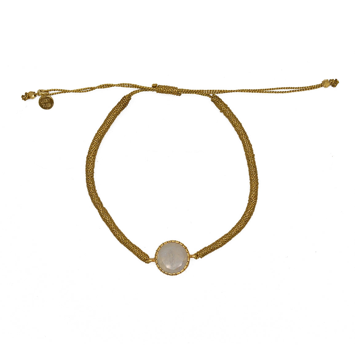 Bracelet tressé bleu jean et labradorite - DORÉ & PIERRE DE