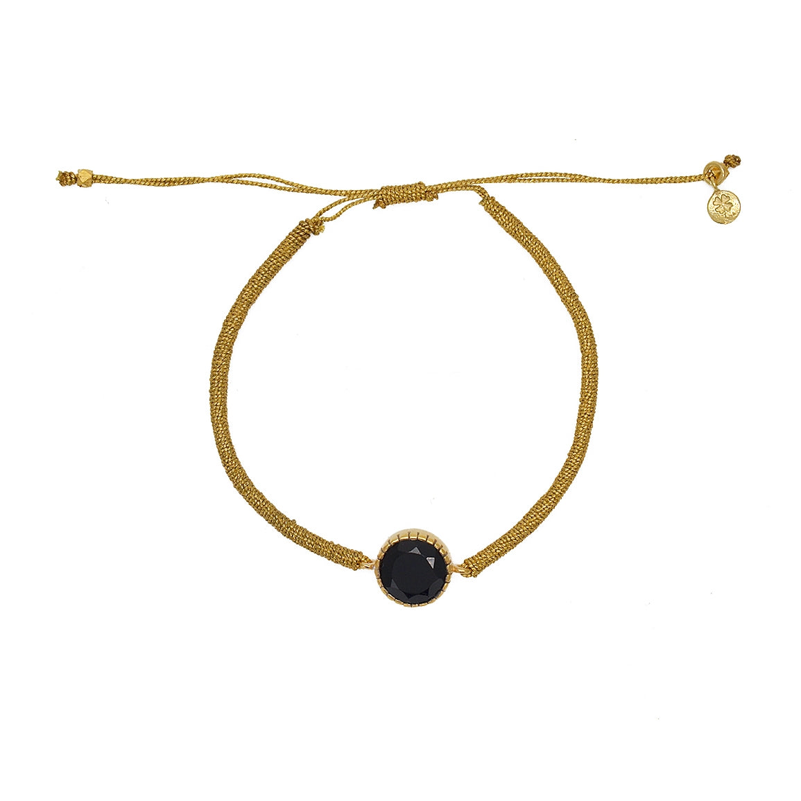 Bracelet tressé bleu jean et labradorite - DORÉ & ONYX NOIRE