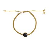 Bracelet tressé bleu jean et labradorite - DORÉ & ONYX NOIRE