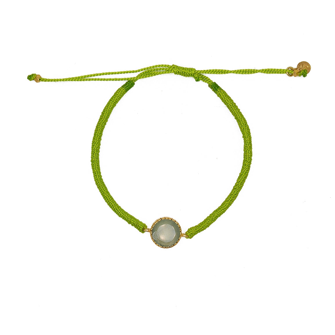 Bracelet tressé bleu jean et labradorite - VERT & PREHNITE