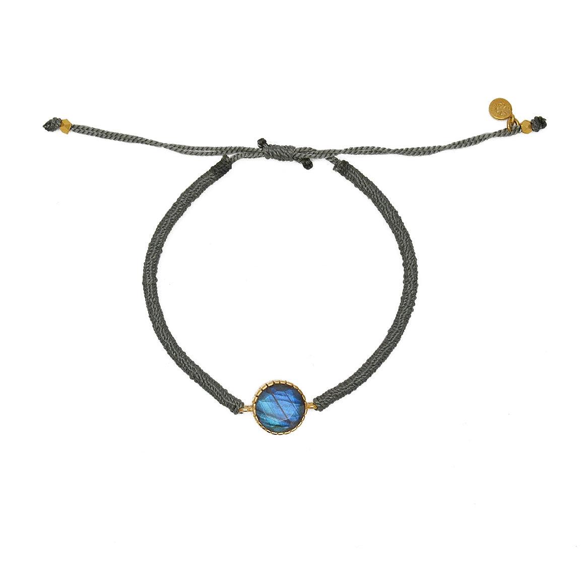 Bracelet tressé bleu jean et labradorite - GRIS &