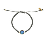 Bracelet tressé bleu jean et labradorite - GRIS &