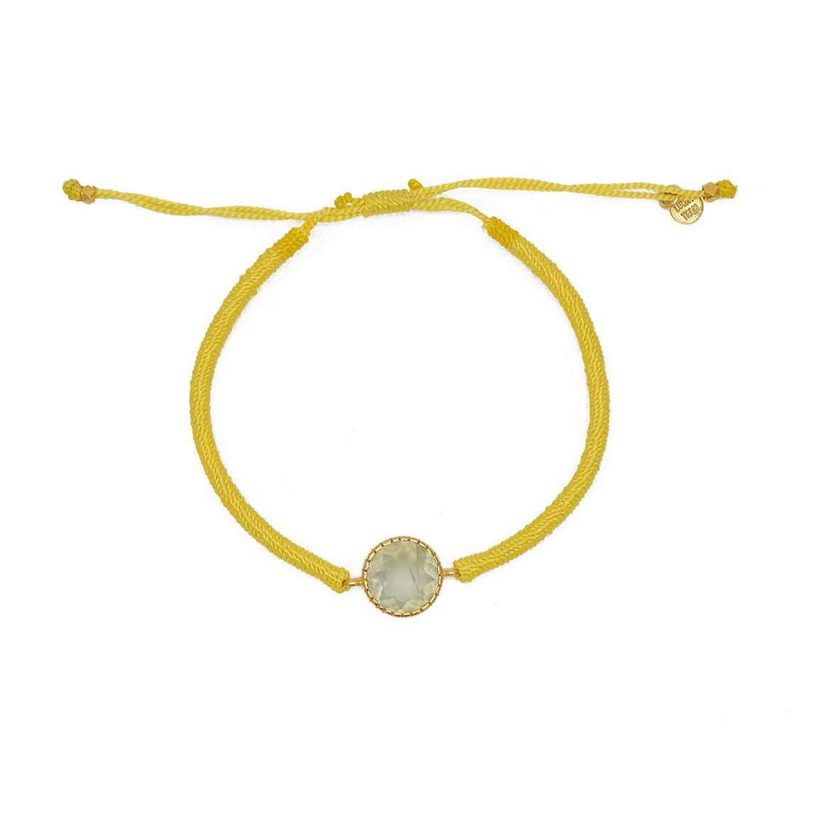 Bracelet tressé bleu jean et labradorite - JAUNE & PREHNITE