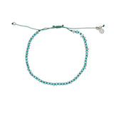 Bracelet tressé perle et argent 925 - TURQUOISE