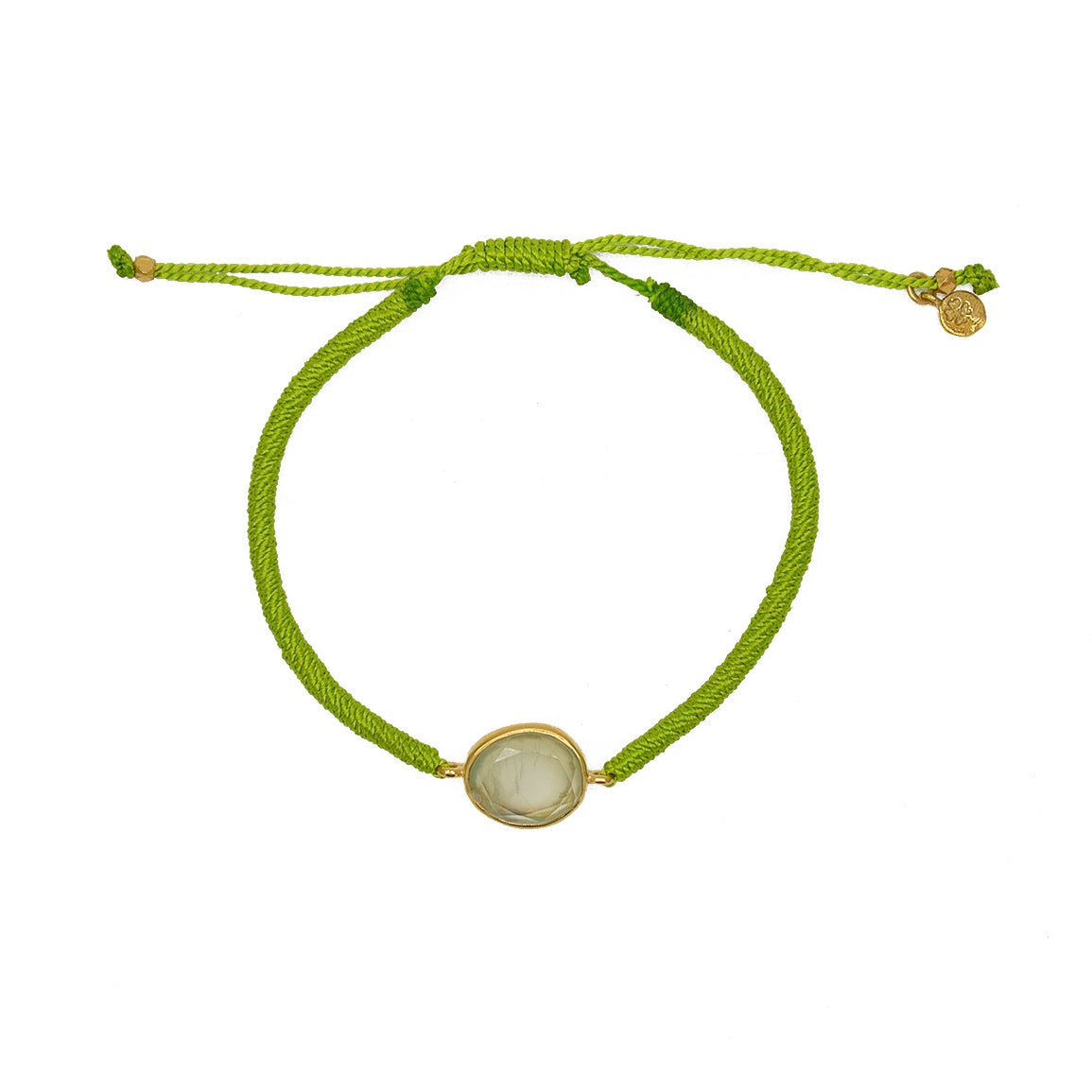 Bracelet tressé et pierre - VERT & PREHNITE