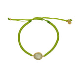 Bracelet tressé et pierre - VERT & PREHNITE