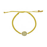 Bracelet tressé et pierre - JAUNE & PREHNITE