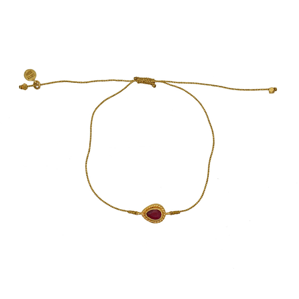 Bracelet tressé et goutte pierre - DORÉ & RUBIS