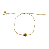 Bracelet tressé et goutte pierre - DORÉ & RUBIS