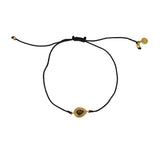 Bracelet tressé et goutte pierre - NOIR & ONYX NOIRE