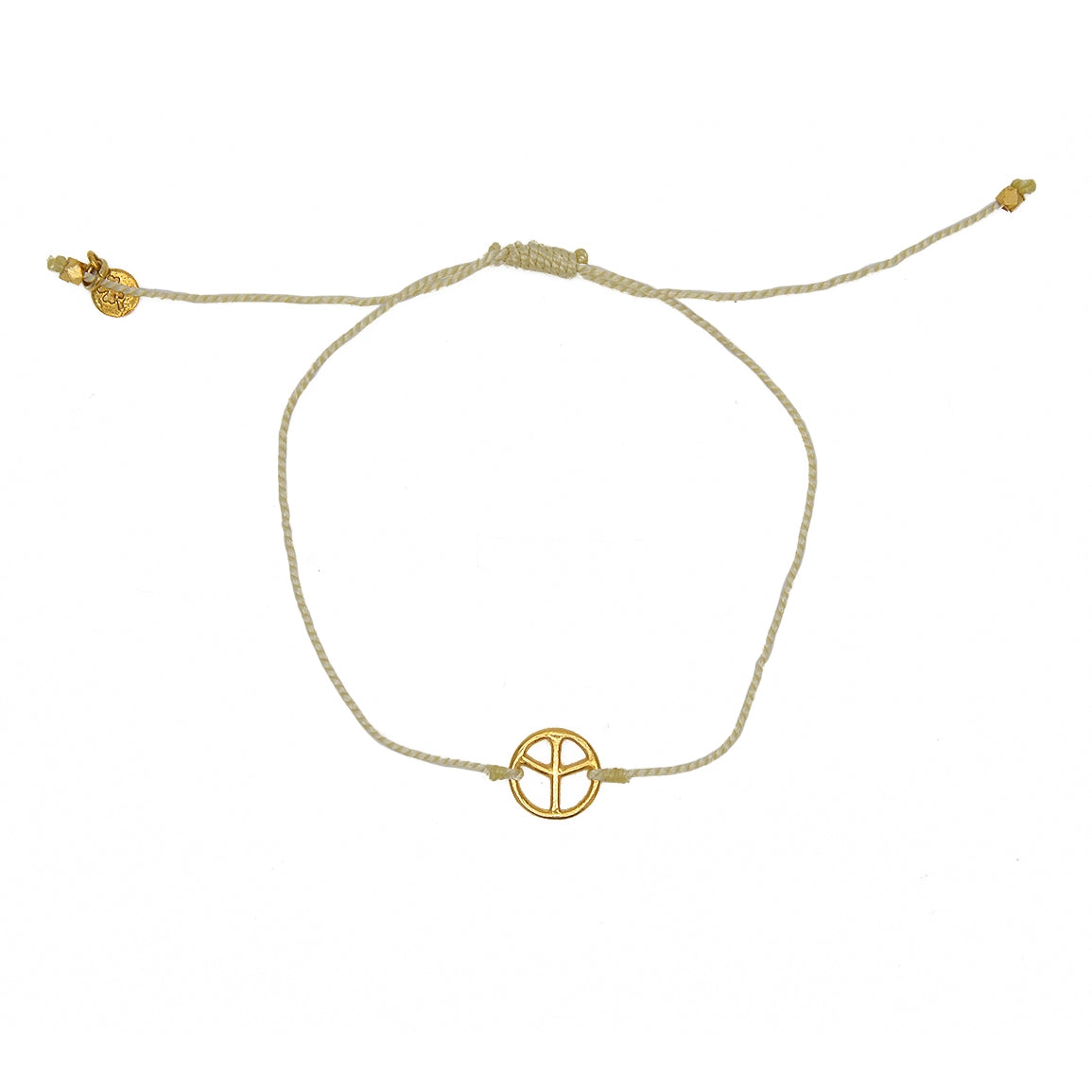Bracelet tressé peace doré - BEIGE