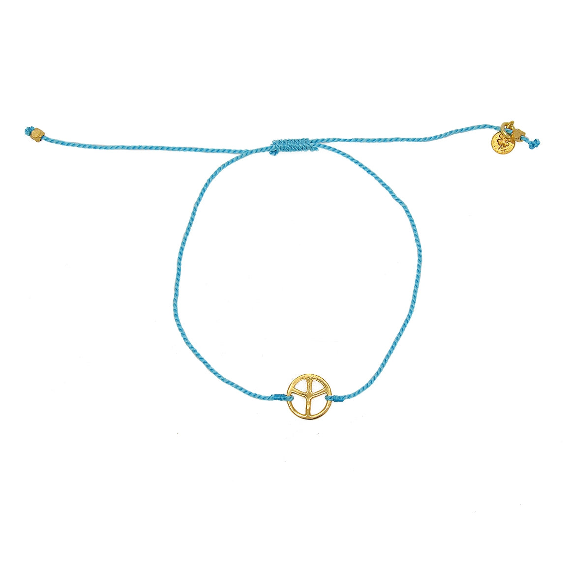Bracelet tressé peace doré - TURQUOISE