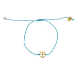 Bracelet tressé peace doré - TURQUOISE