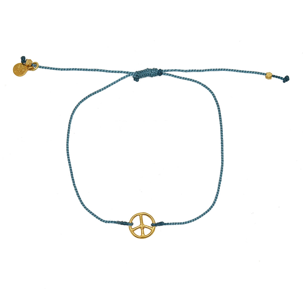 Bracelet tressé peace doré - BLEU JEAN