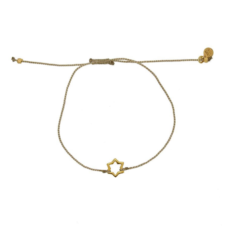 Bracelet fil fin coloré et etoile de David dorée - KAKI
